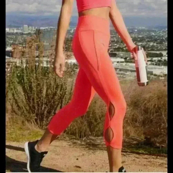 FP Movement by Free People Infinity High Rise Legging Coral Pink - Size Medium - Picture 1 of 5